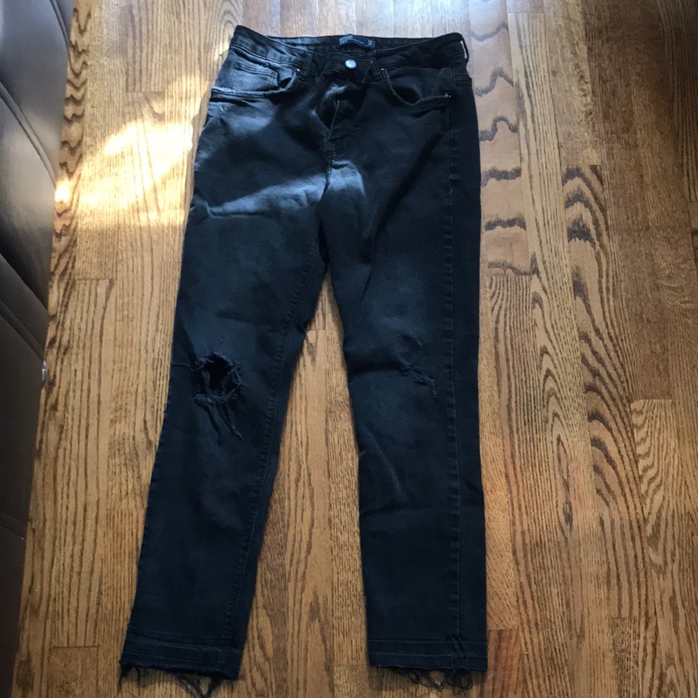 Zara Distressed Black Jeans